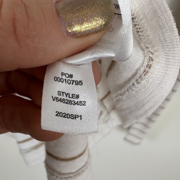 Vince Off White & Brown Reverse Stripe Long Sleeve Cotton Fisherman Nautical - Picture 6 of 10